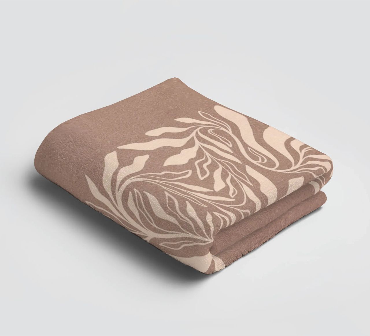 Boho Botanical - Warmes, strukturiertes Mokka-Mousse Handtuch von Dominique Vari