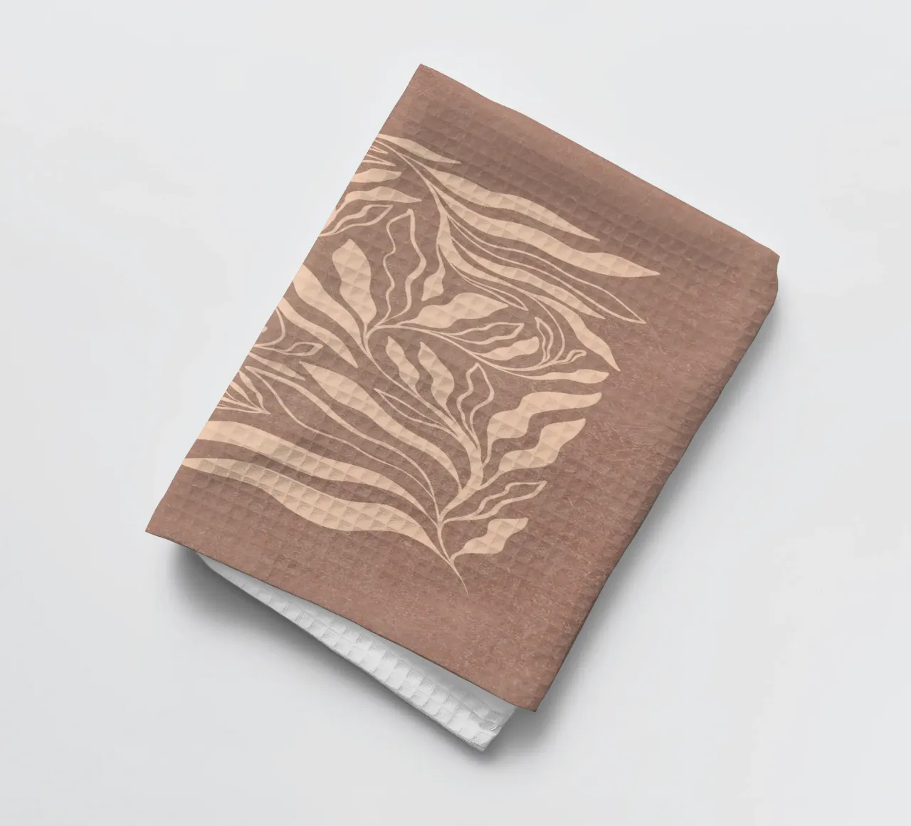 Boho Botanical - Warmes, strukturiertes Mokka-Mousse Geschirrtuch von Dominique Vari