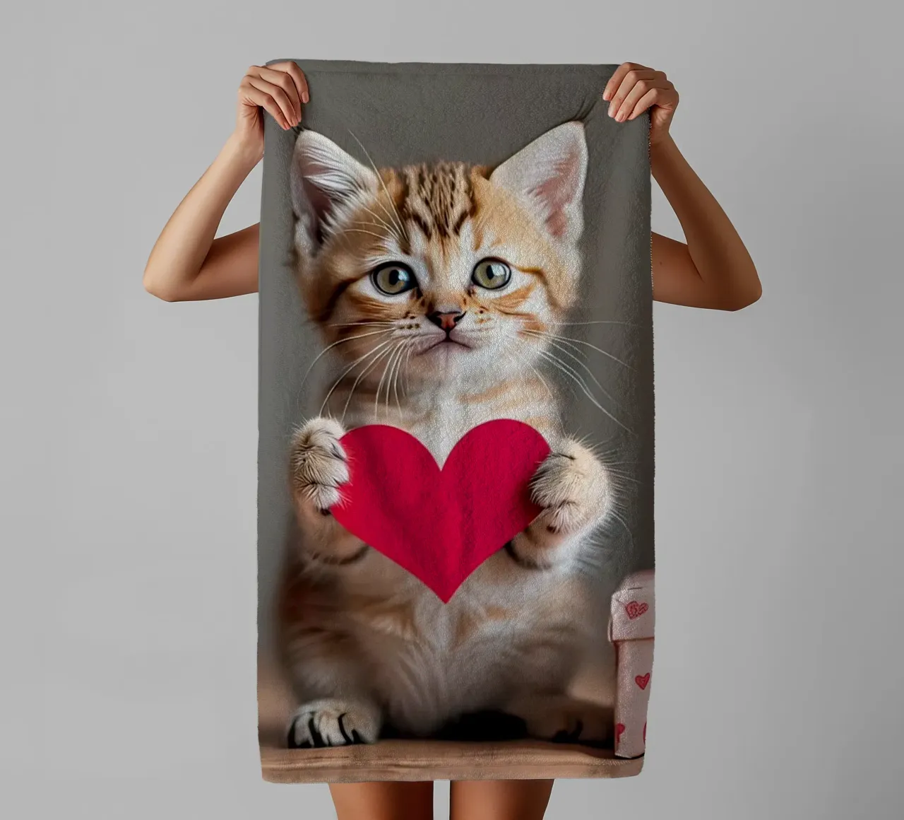 cuore di gatto asciugamano da bagno da ARTVI-SHOP