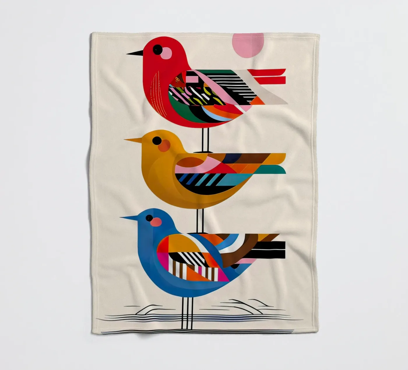 drie vogels fleecedeken van 🎁 NOBELART