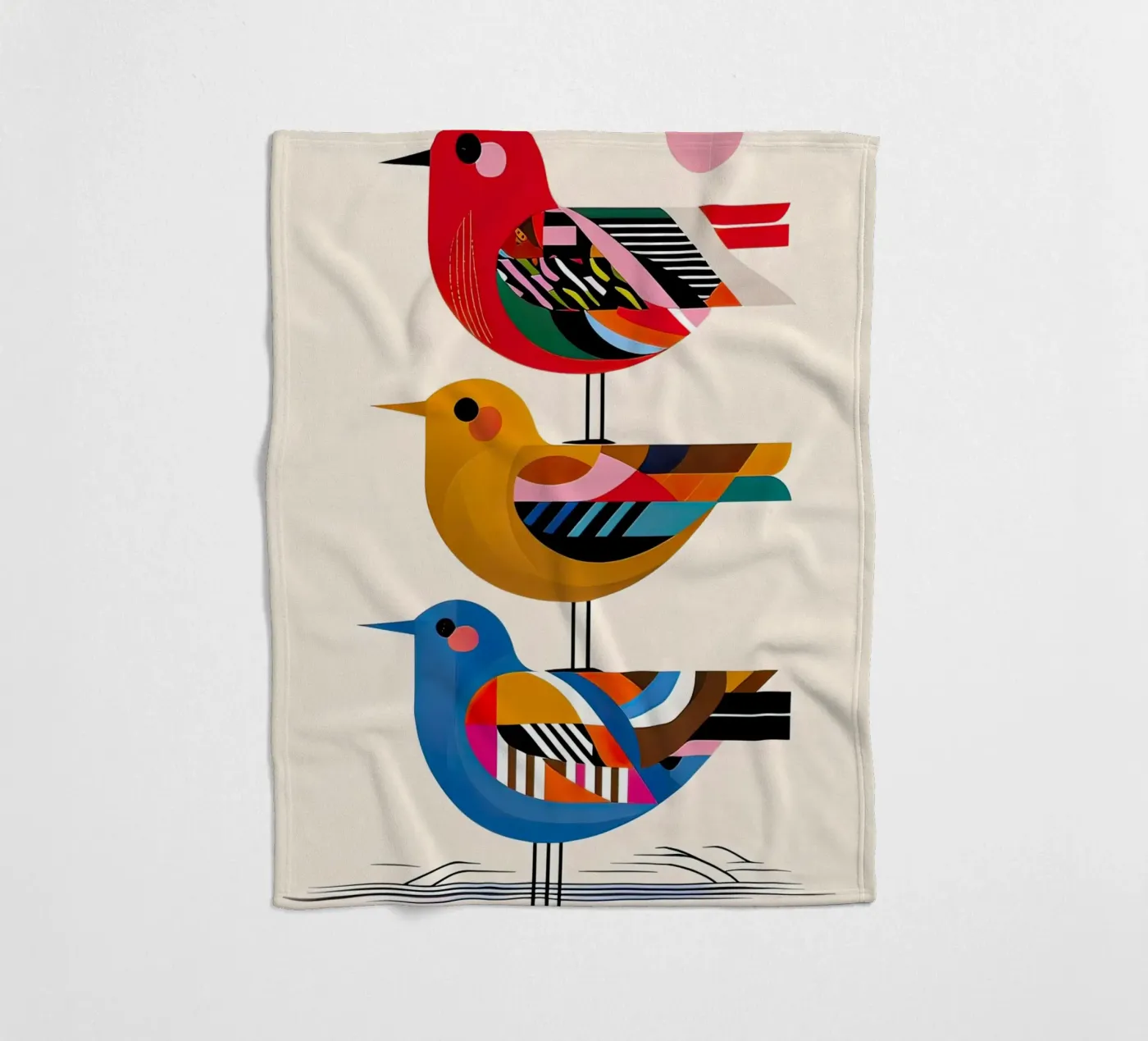 drie vogels fleecedeken van 🎁 NOBELART