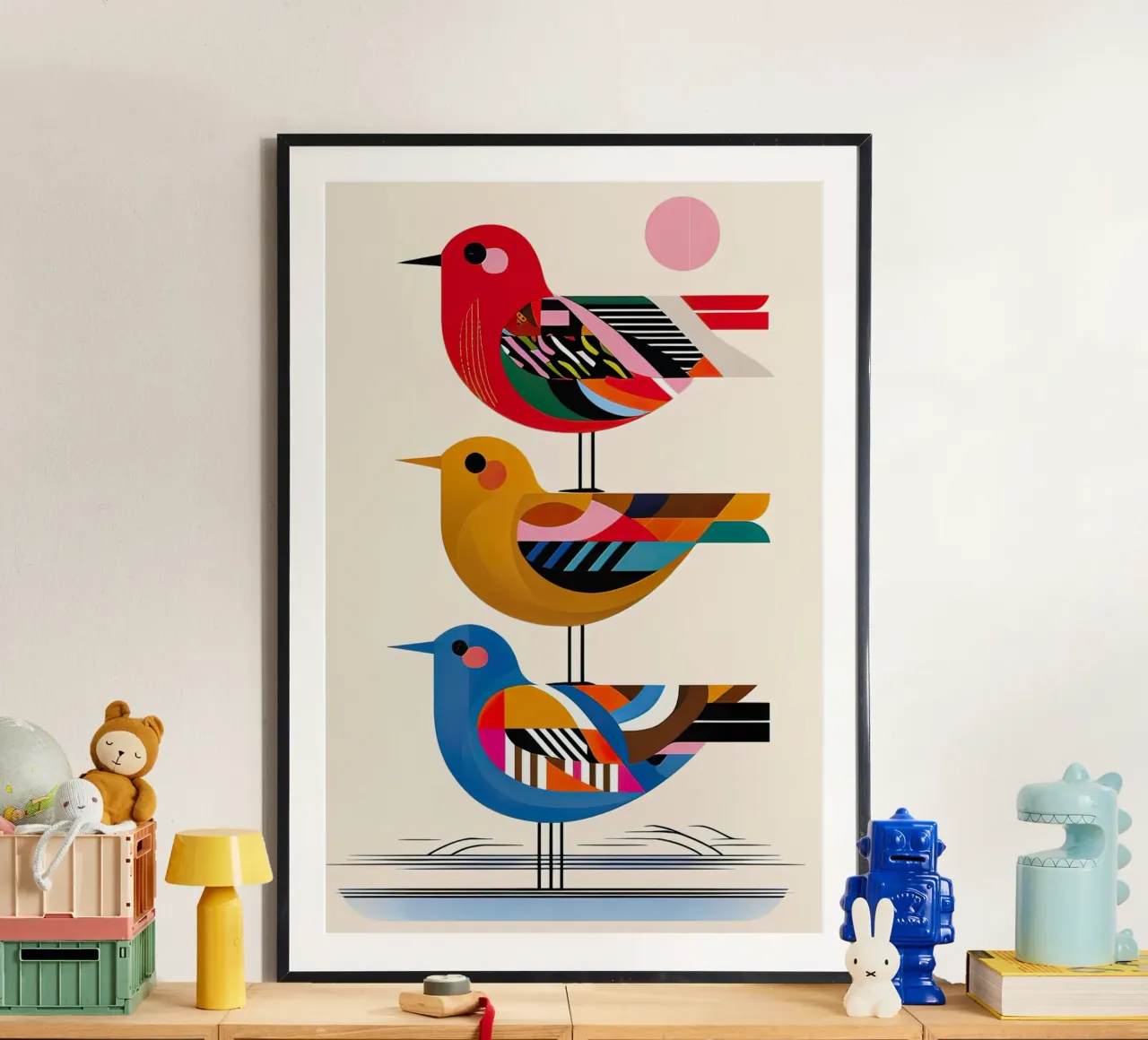 tre uccelli poster con telaio in plastica da 🎁 ARTVI-SHOP