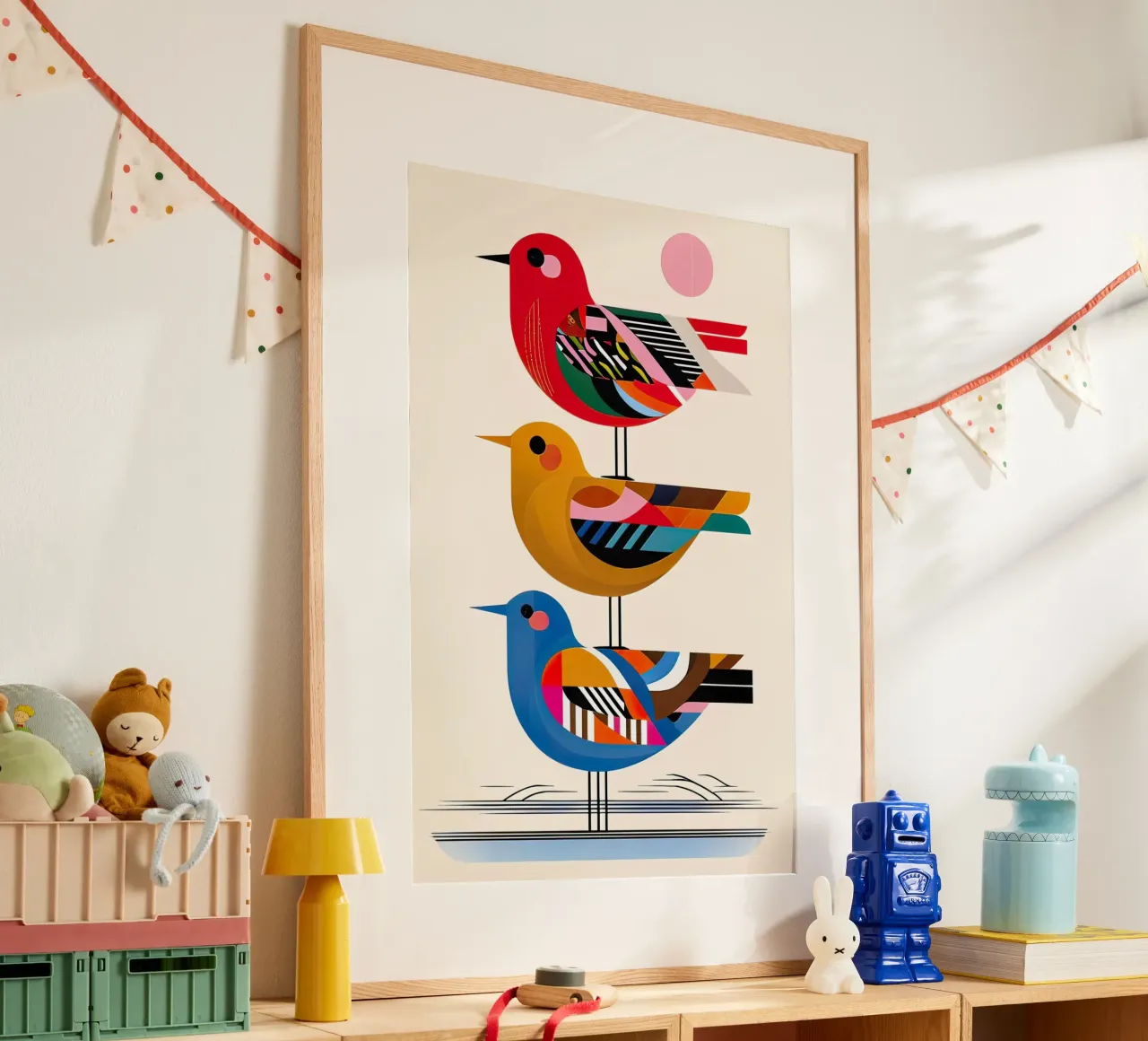 tre uccelli poster con telaio in plastica da 🎁 ARTVI-SHOP