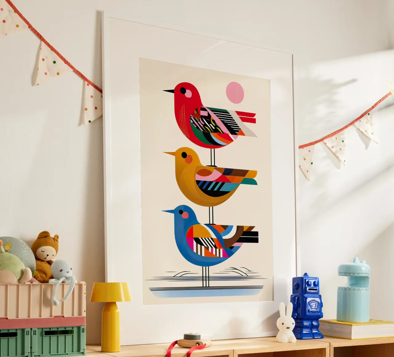 tre uccelli poster con telaio in plastica da 🎁 ARTVI-SHOP