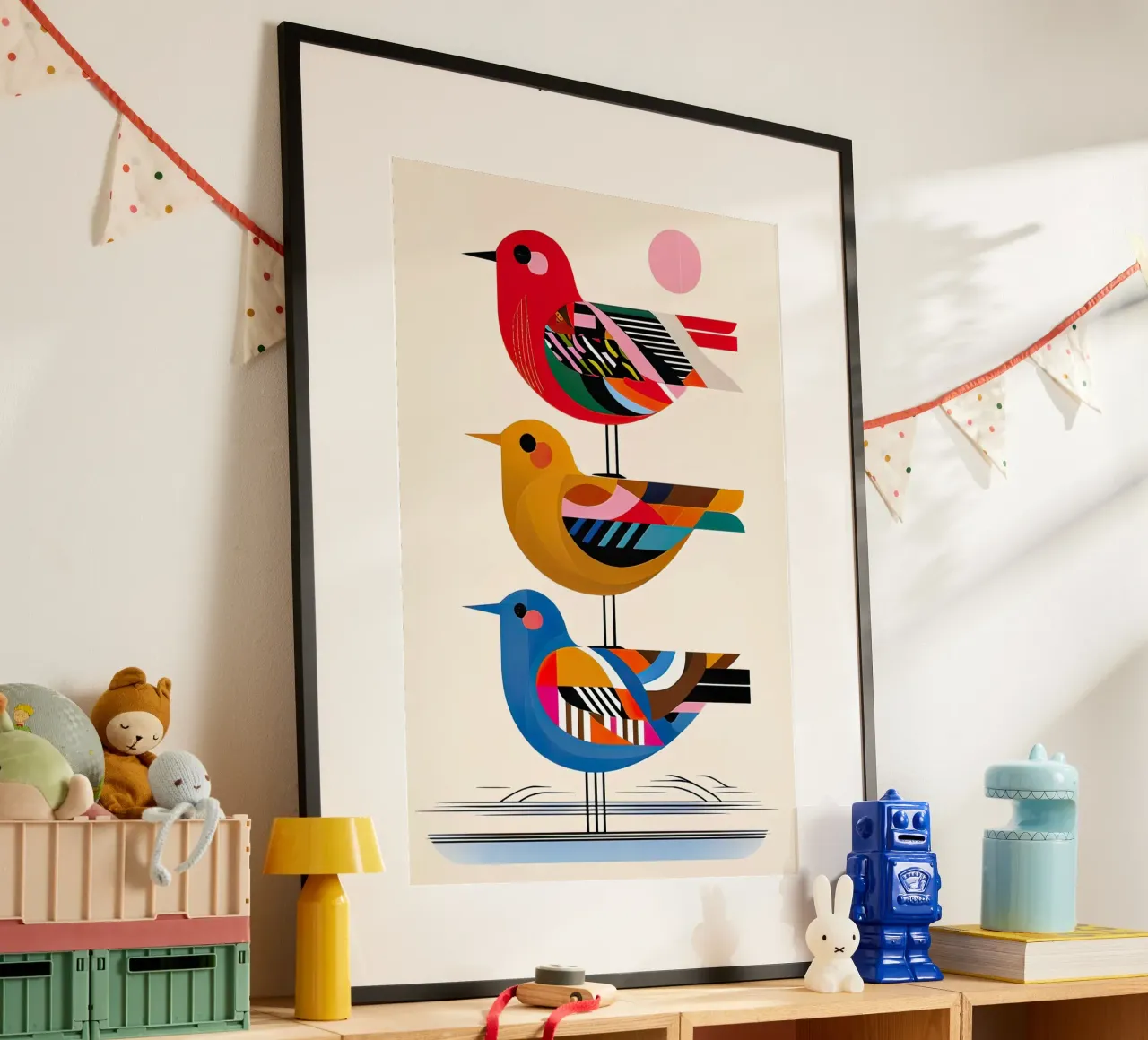 tre uccelli poster con telaio in plastica da 🎁 ARTVI-SHOP