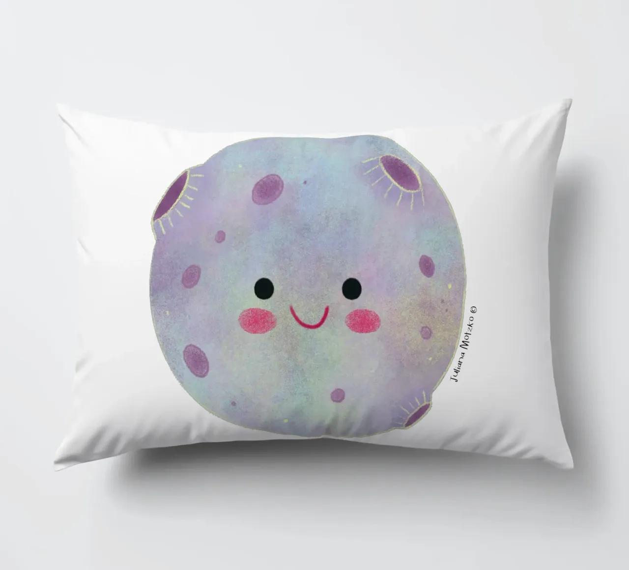 Cute Moon decorative cushion by julianamotzko