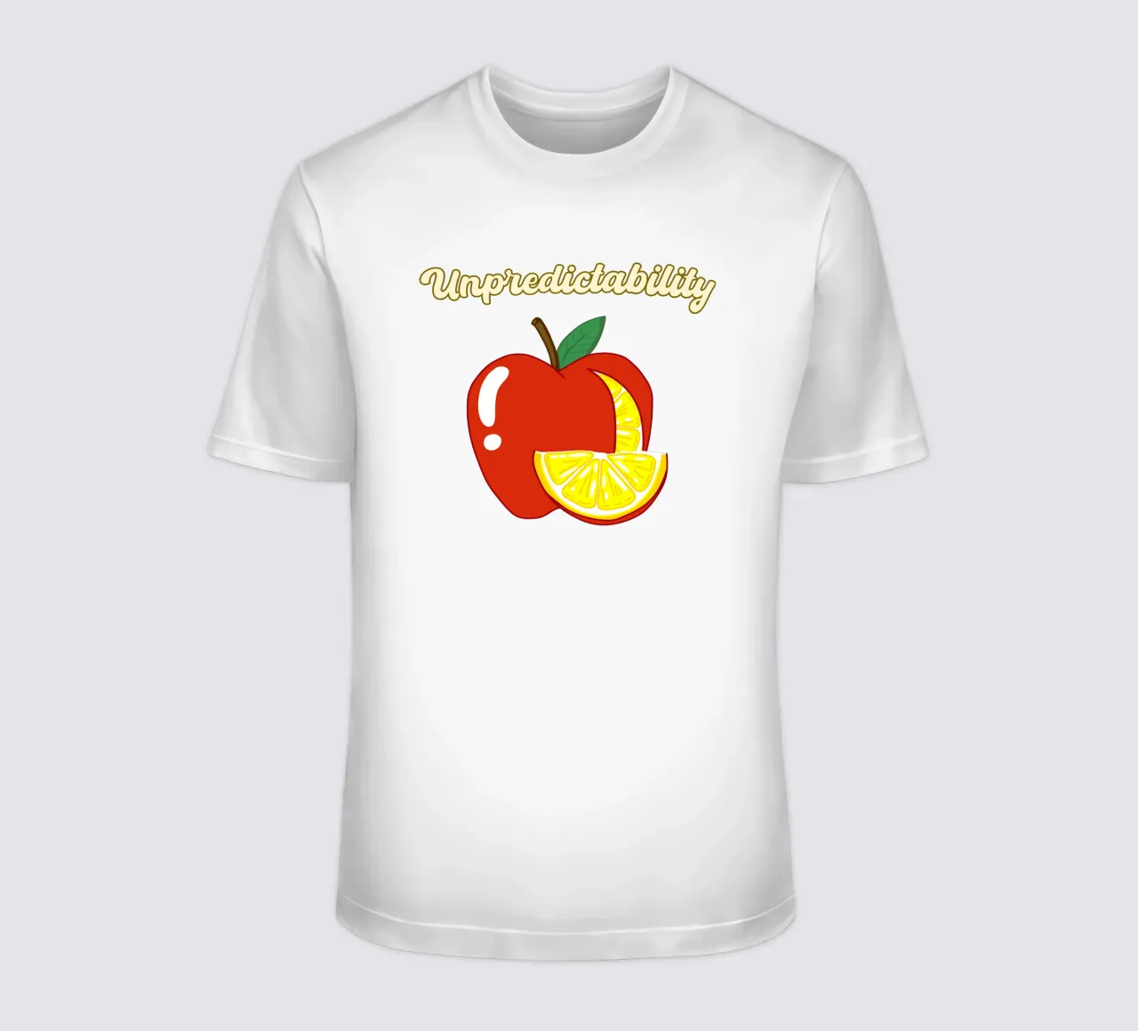 Unvorhersehbarkeit Apfel-Zitrone Motivationsdesign T-Shirt von sillyindustries