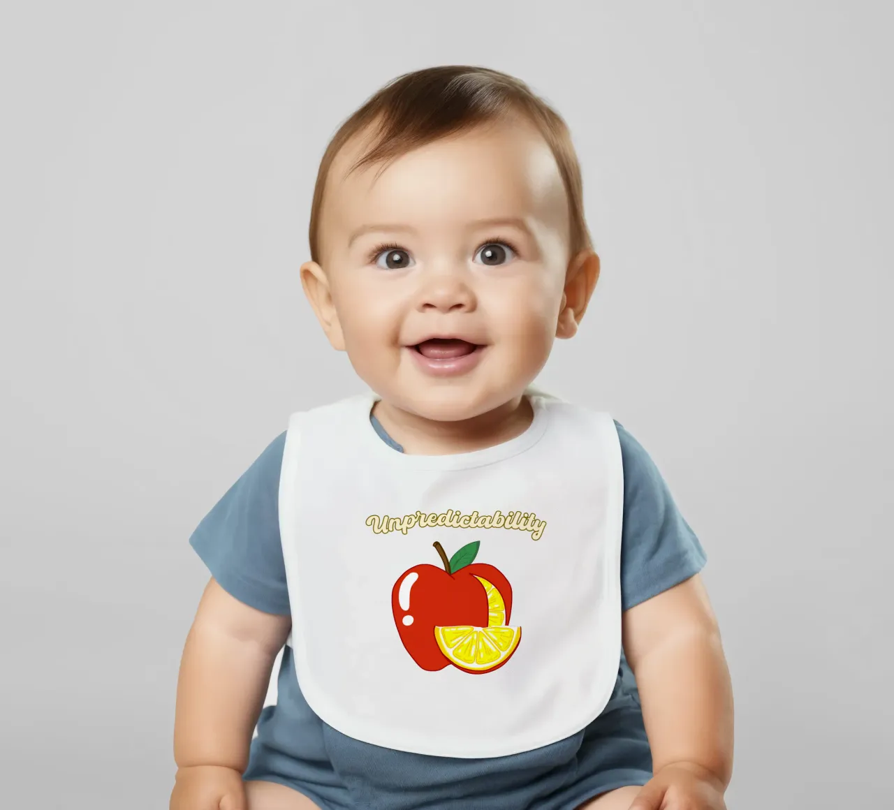 Unvorhersehbarkeit Apfel-Zitrone Motivationsdesign Babylätzchen von sillyindustries