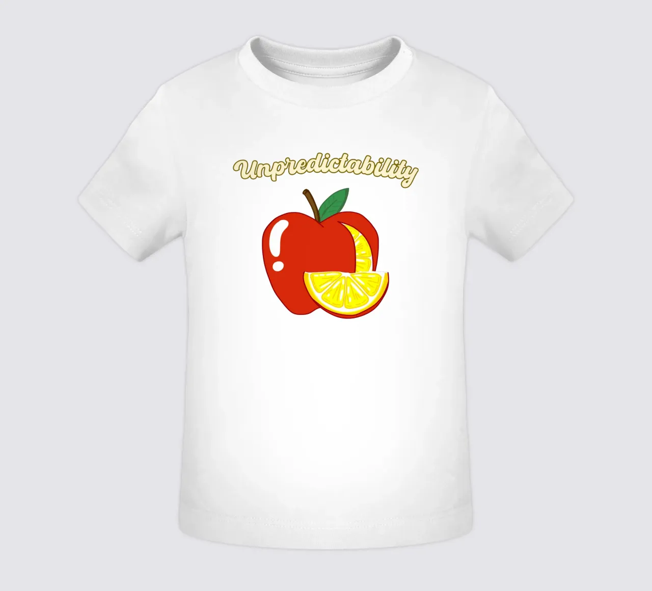 Unvorhersehbarkeit Apfel-Zitrone Motivationsdesign Baby T-Shirt von sillyindustries
