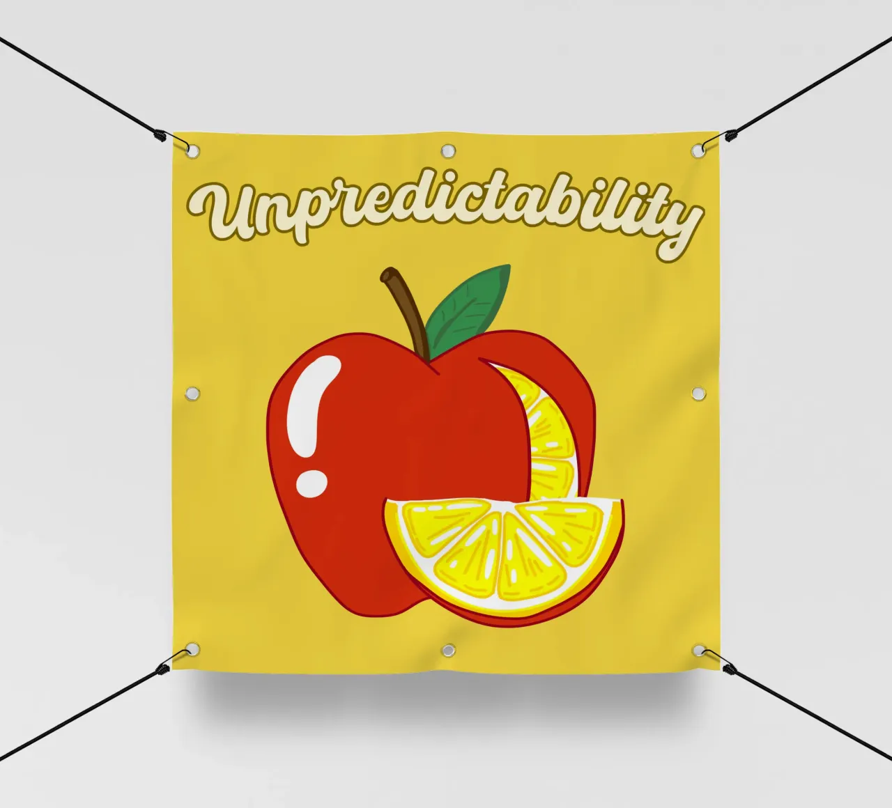 Unvorhersehbarkeit Apfel-Zitrone Motivationsdesign PVC Plane von sillyindustries