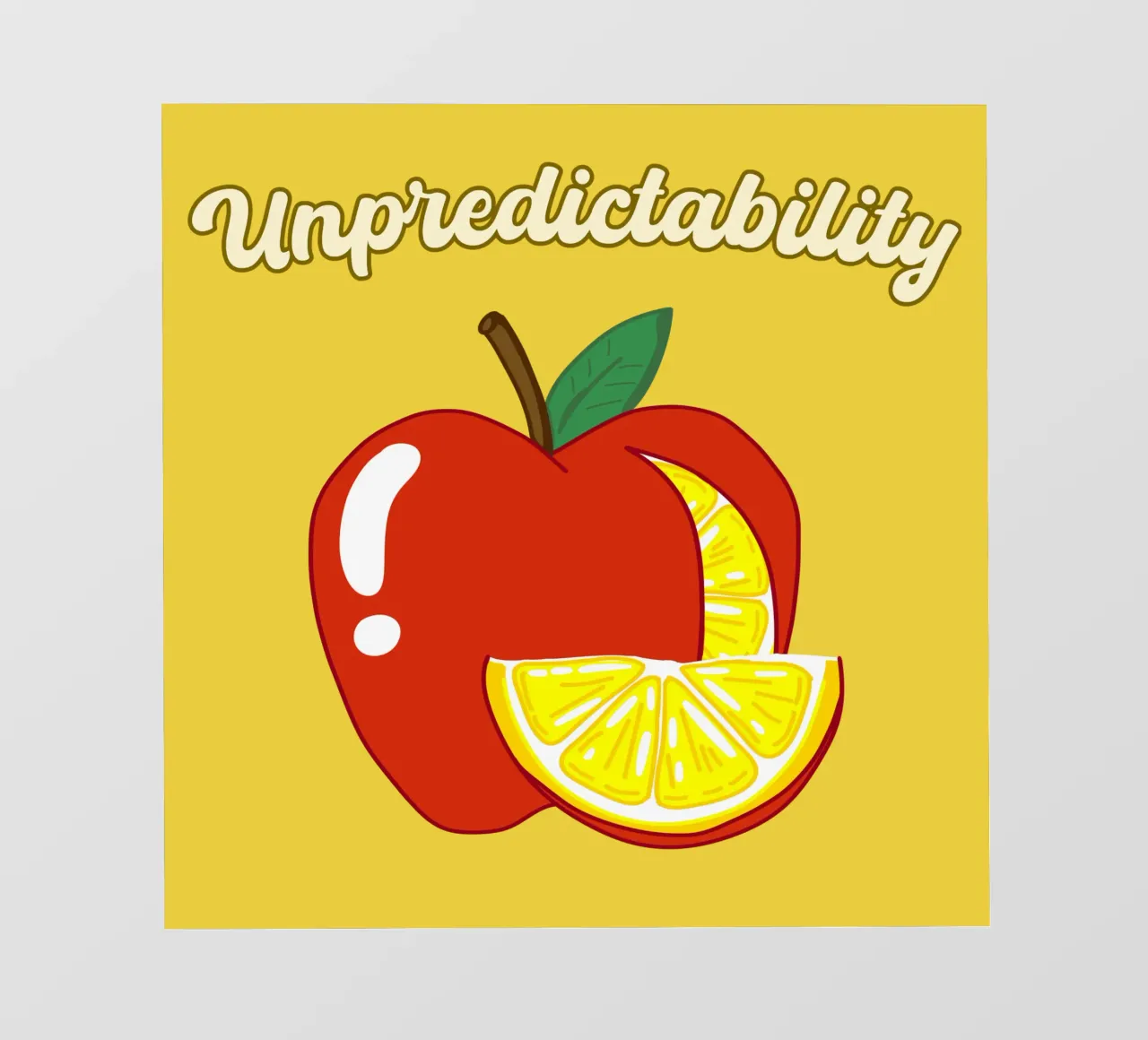 Unvorhersehbarkeit Apfel-Zitrone Motivationsdesign PVC Plane von sillyindustries