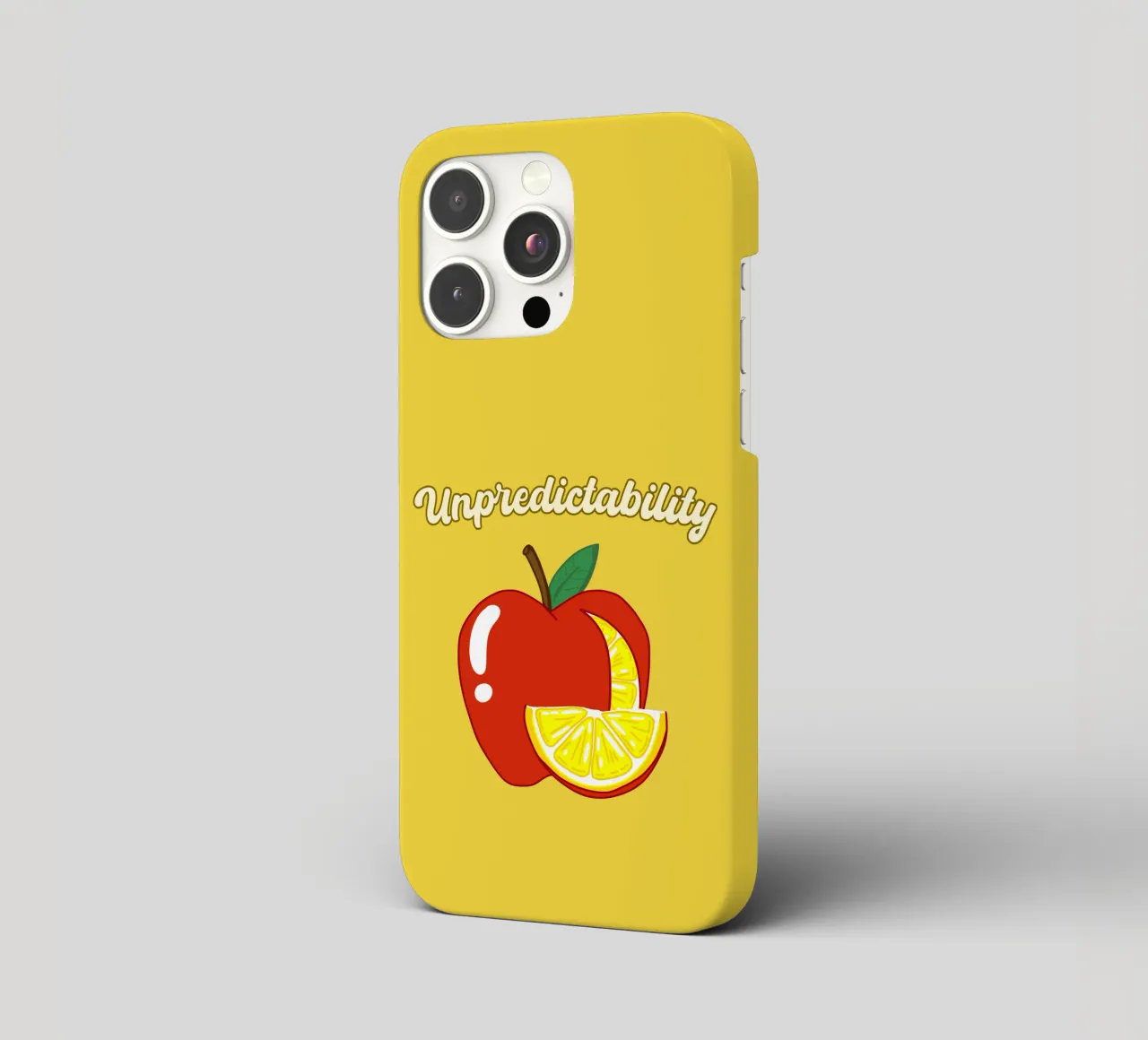 Unvorhersehbarkeit Apfel-Zitrone Motivationsdesign iPhone Hülle von sillyindustries