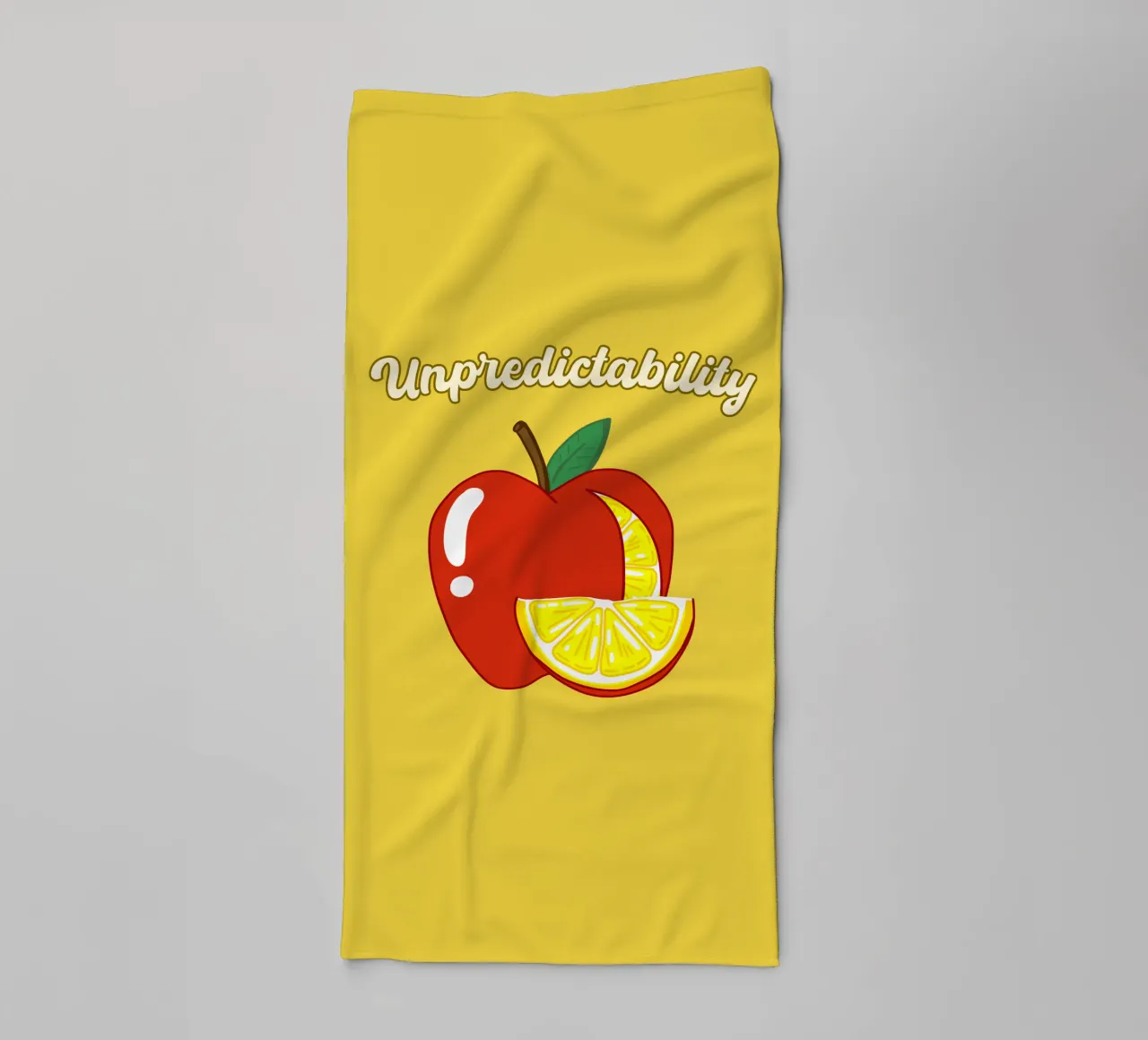 Unvorhersehbarkeit Apfel-Zitrone Motivationsdesign Handtuch von sillyindustries