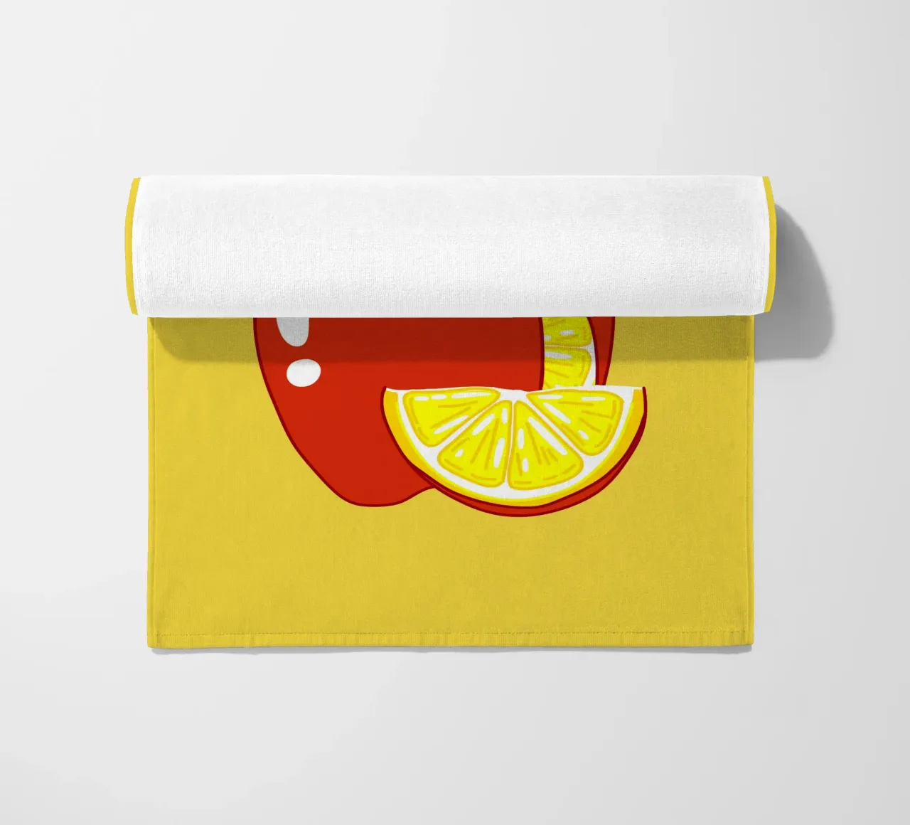 Unvorhersehbarkeit Apfel-Zitrone Motivationsdesign Strandtuch von sillyindustries