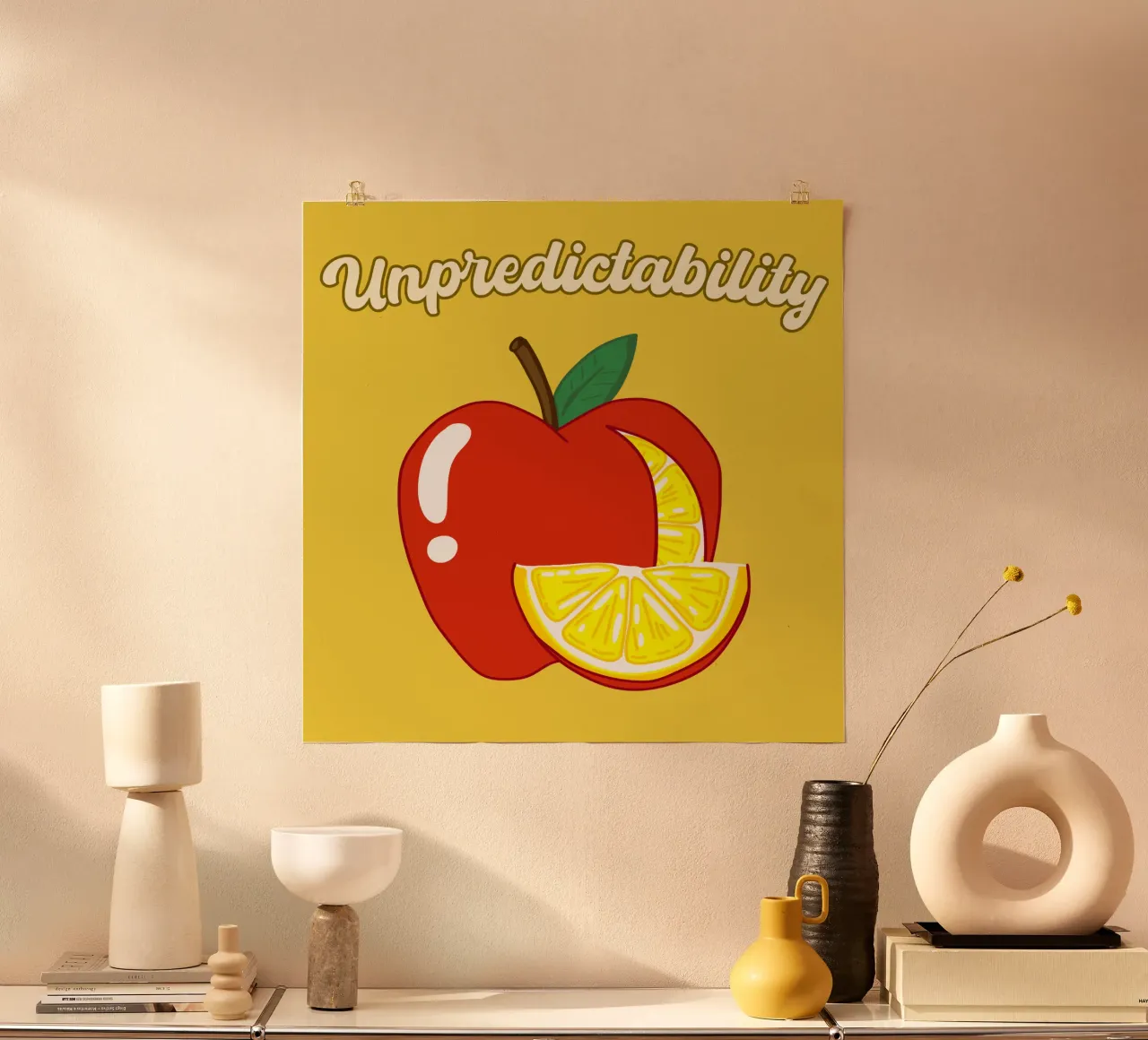 Unvorhersehbarkeit Apfel-Zitrone Motivationsdesign Hahnemühle von sillyindustries