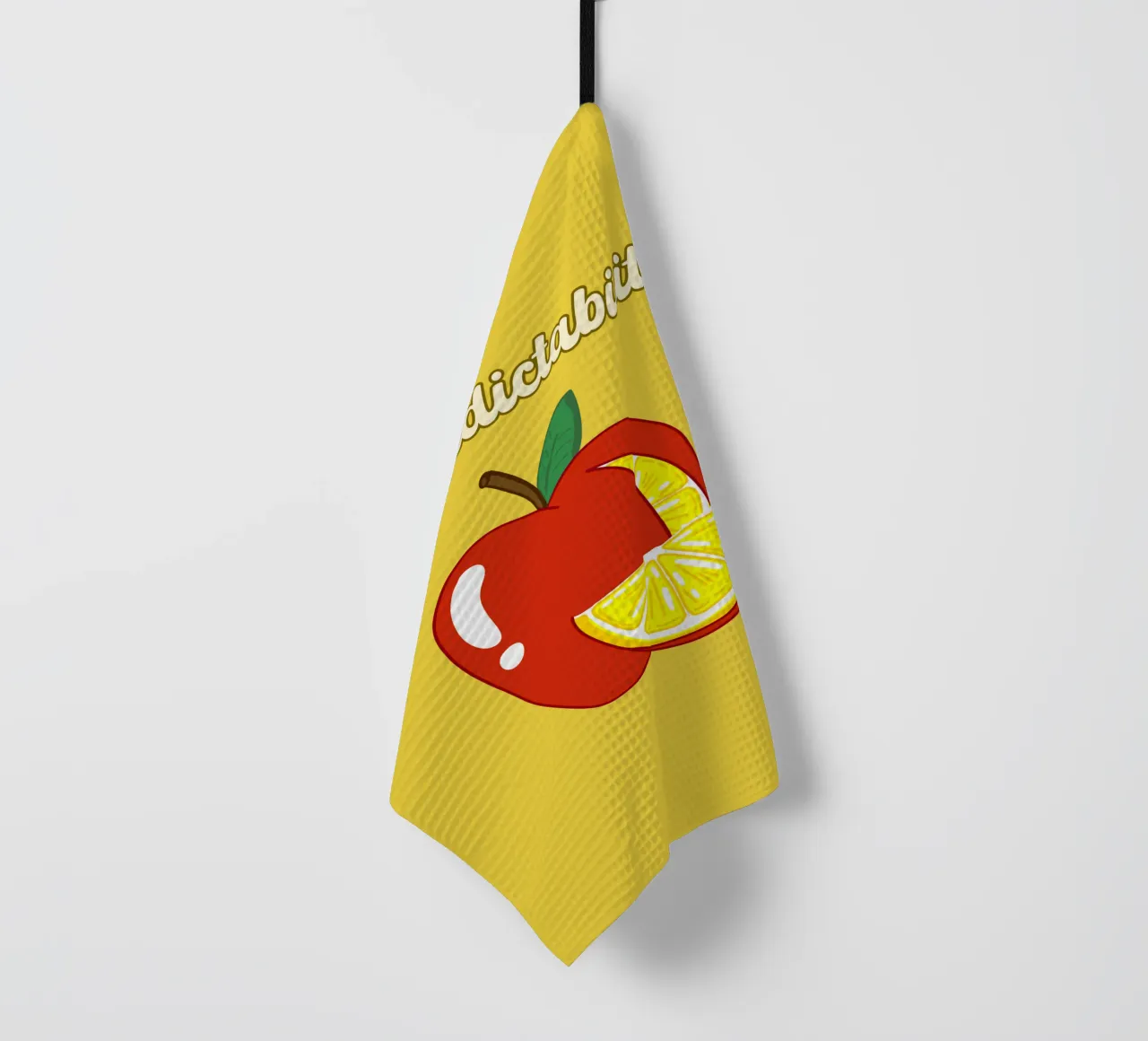 Unvorhersehbarkeit Apfel-Zitrone Motivationsdesign Geschirrtuch von sillyindustries