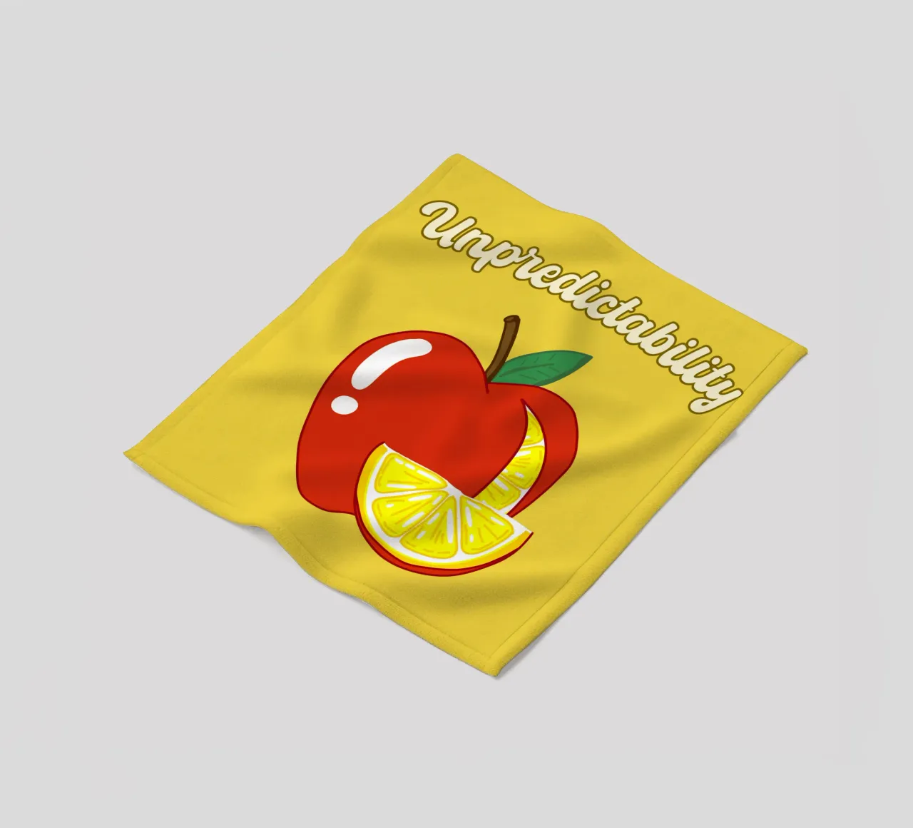 Unvorhersehbarkeit Apfel-Zitrone Motivationsdesign Fleecedecke von sillyindustries