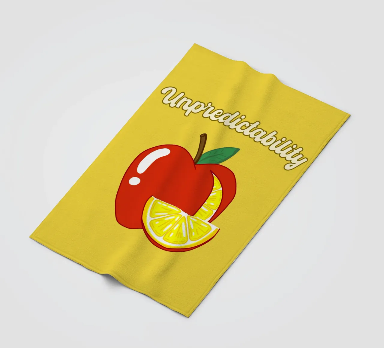 Unvorhersehbarkeit Apfel-Zitrone Motivationsdesign Fleecedecke von sillyindustries