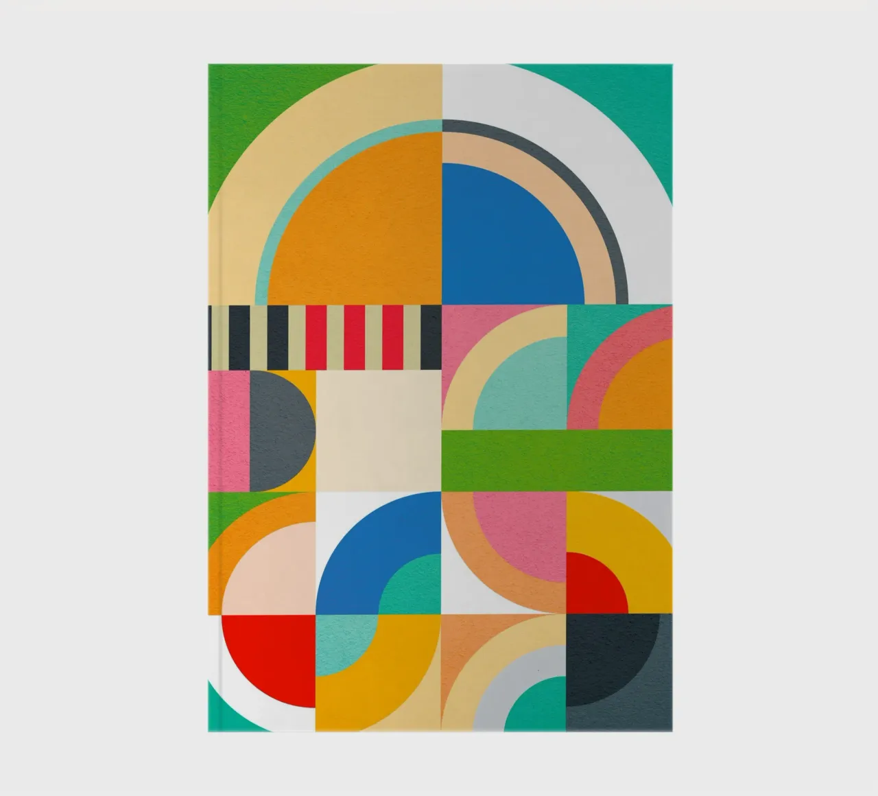 Vibrant and playful Bauhaus Geometry notebook by Dominique Vari Abstract