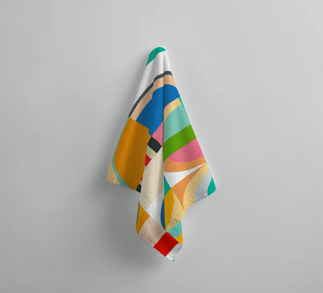 Vibrant and playful Bauhaus Geometry towel by Dominique Vari Abstract