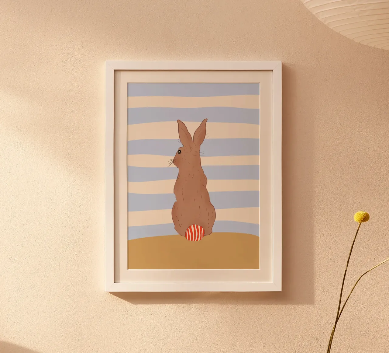 Ostern | Hase | Kaninchen | Puschel | bunt | Illustration Poster mit Kunststoffrahmen von keinkonzept