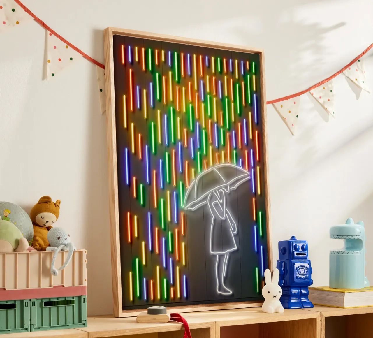 Rain Leinwand mit Schattenfugenrahmen von Octavian