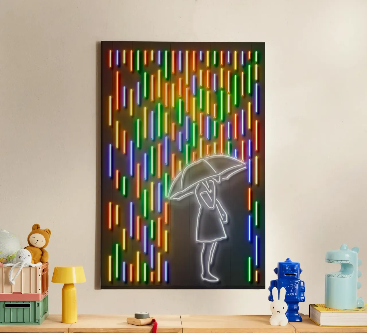 Rain Leinwand mit Schattenfugenrahmen von Octavian