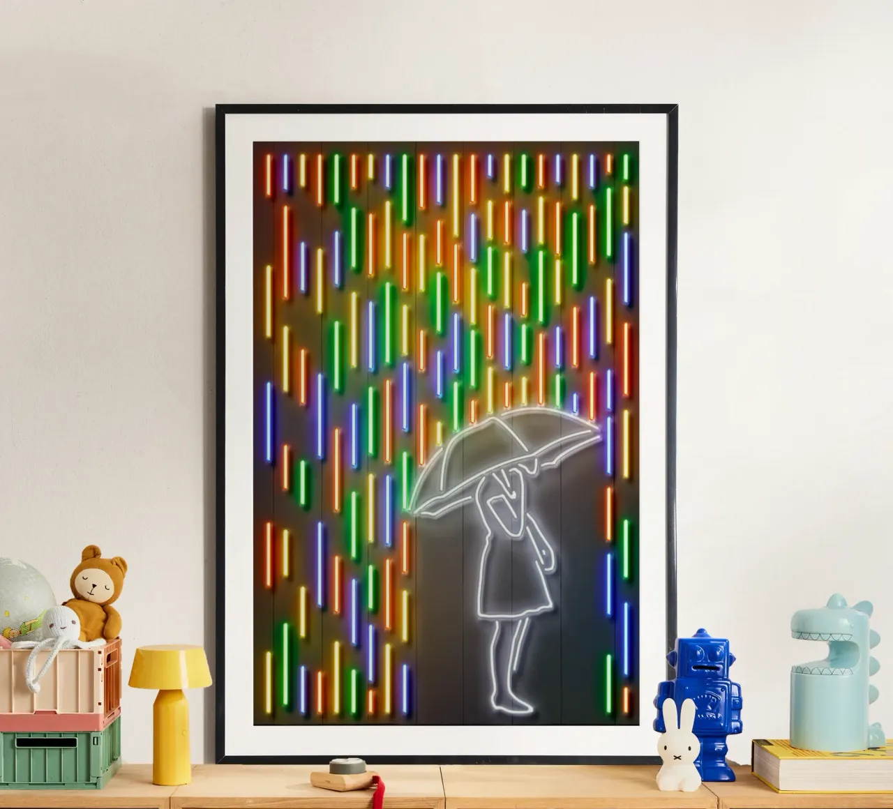 Rain poster con telaio in legno da Octavian