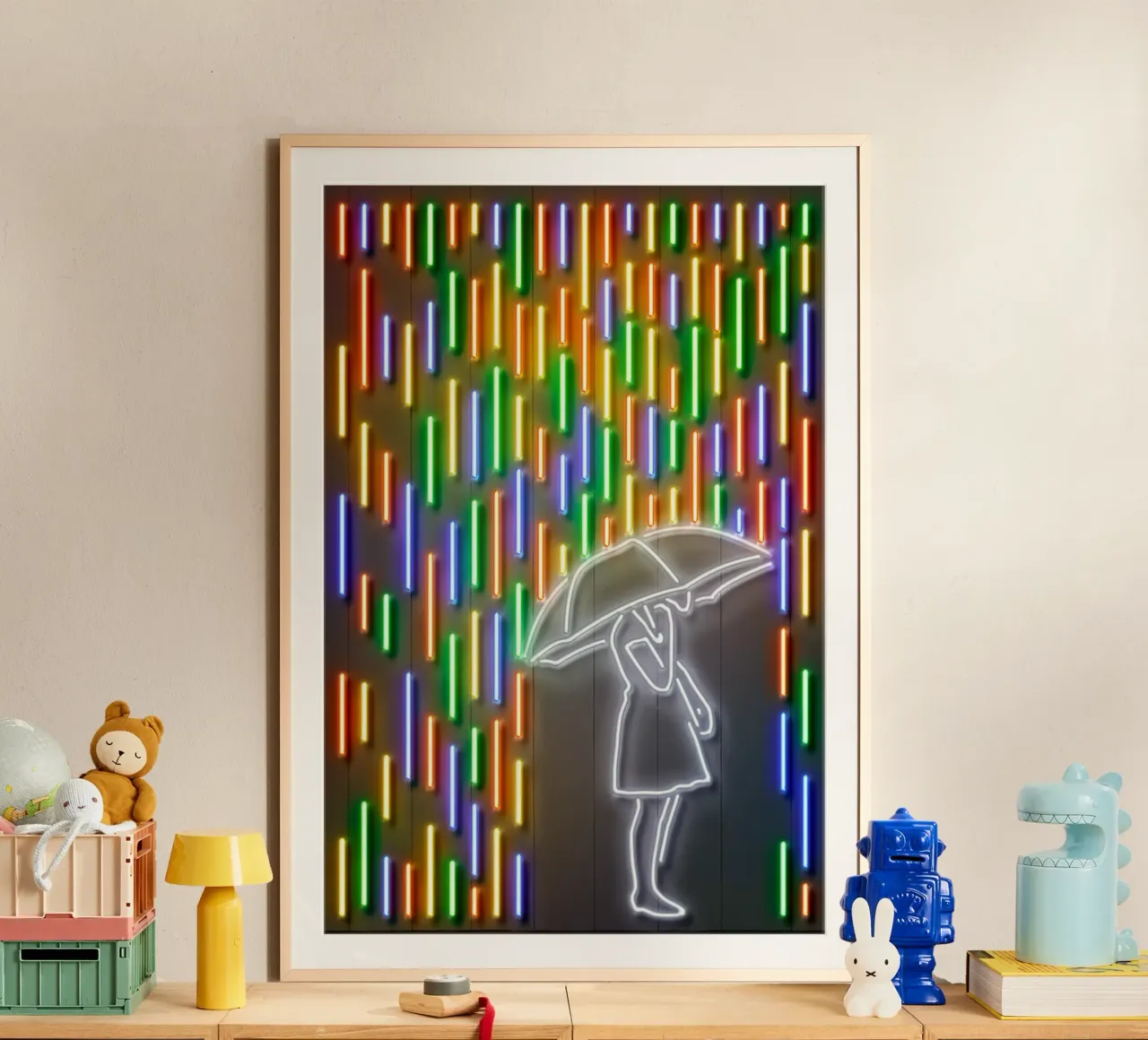 Rain poster con telaio in legno da Octavian