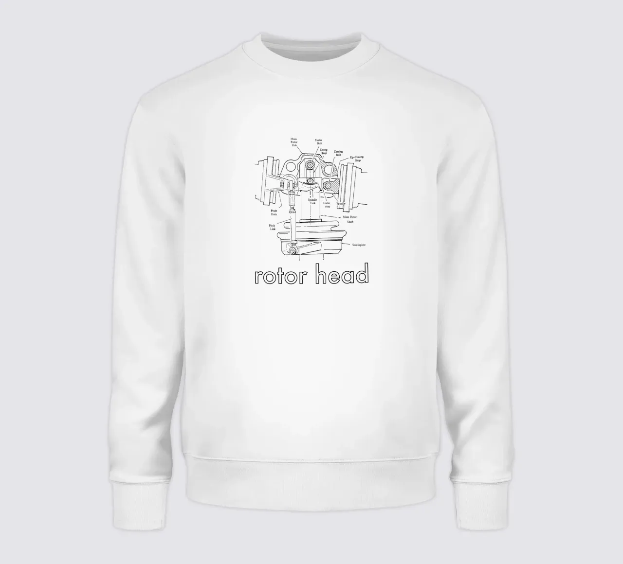 rotor head sweatshirt by pilotpegasus