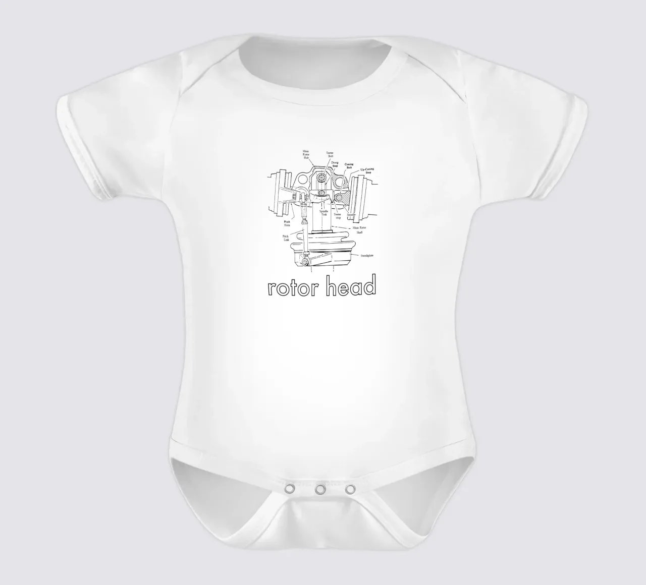 testa del rotore body neonato maniche corte da pilotpegasus