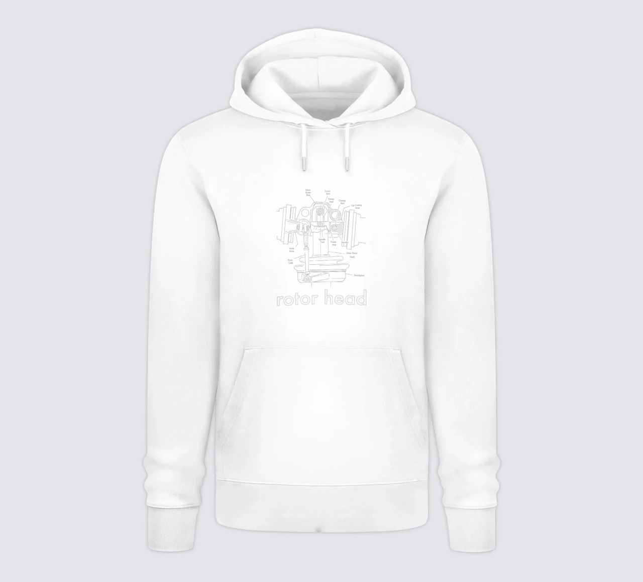 testa del rotore (testo bianco) felpa con cappuccio da pilotpegasus