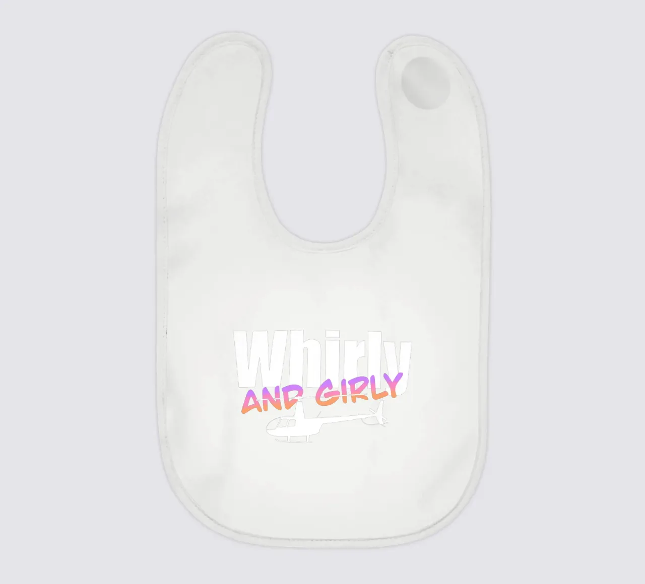 Whirly and girly (white text) bavaglino da pilotpegasus