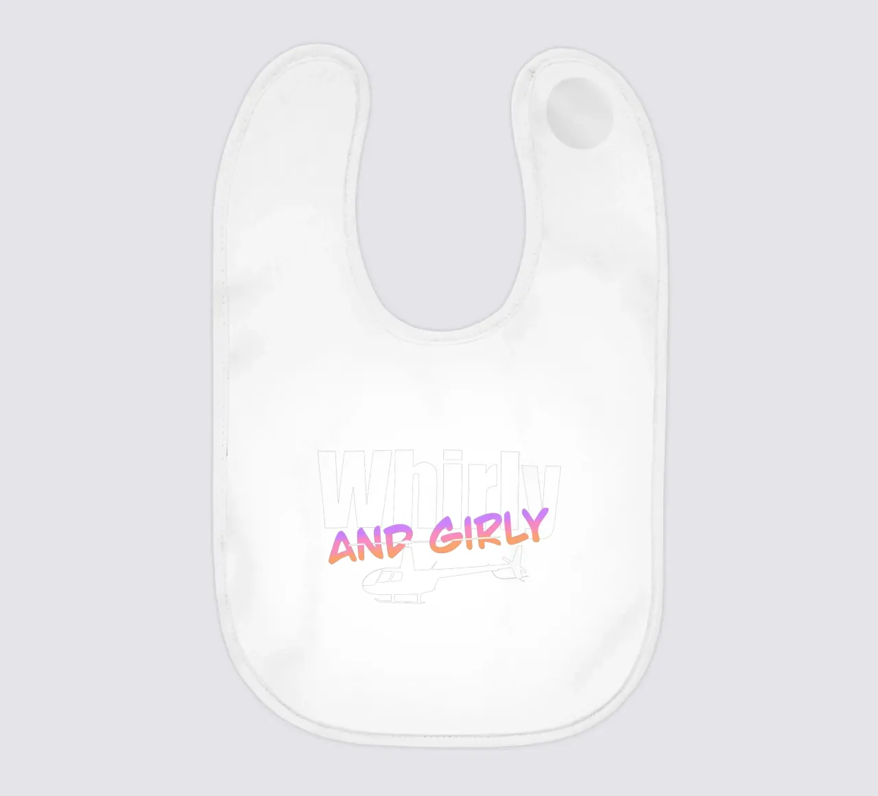 Whirly and girly (white text) bavaglino da pilotpegasus