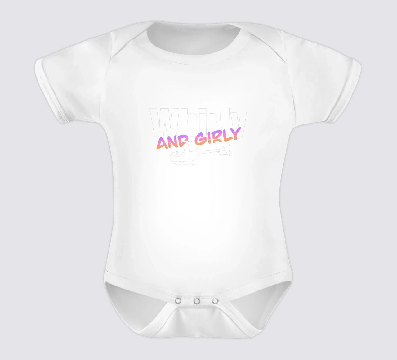 Whirly and girly (white text) body neonato maniche corte da pilotpegasus