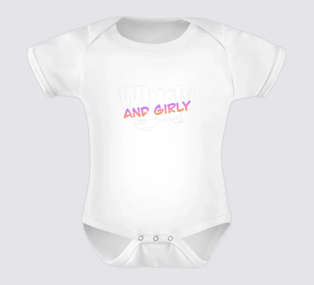 Whirly and girly (white text) body neonato maniche corte da pilotpegasus