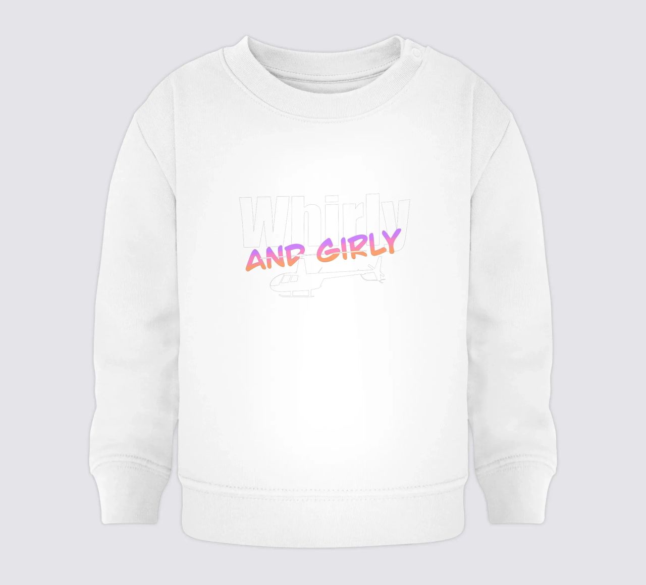 Whirly and girly (white text) felpa neonato da pilotpegasus