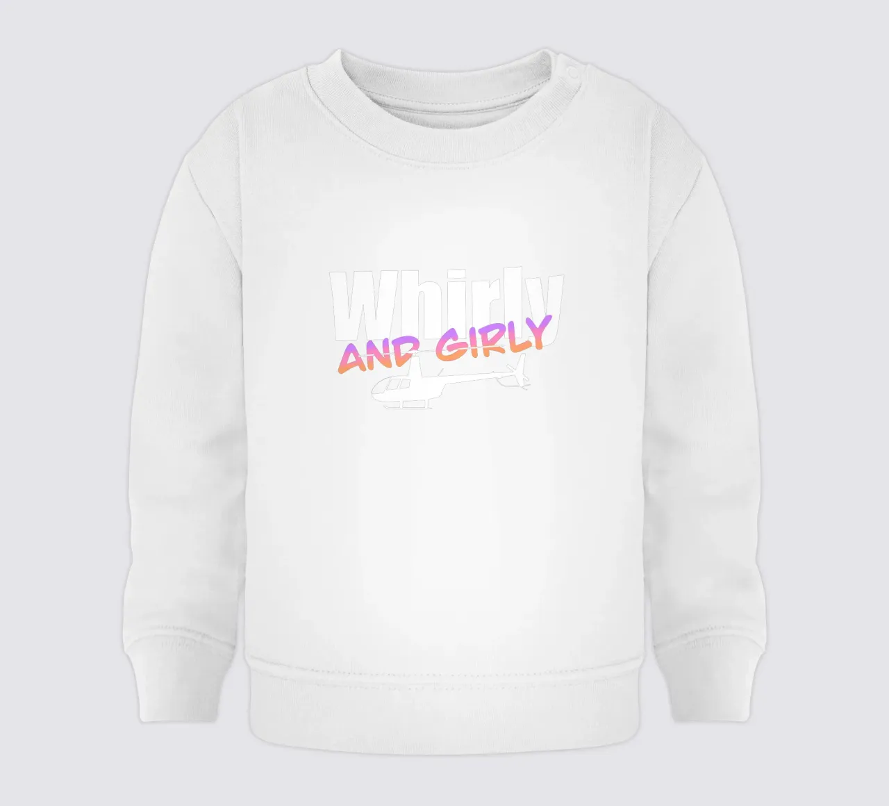 Whirly and girly (white text) felpa neonato da pilotpegasus
