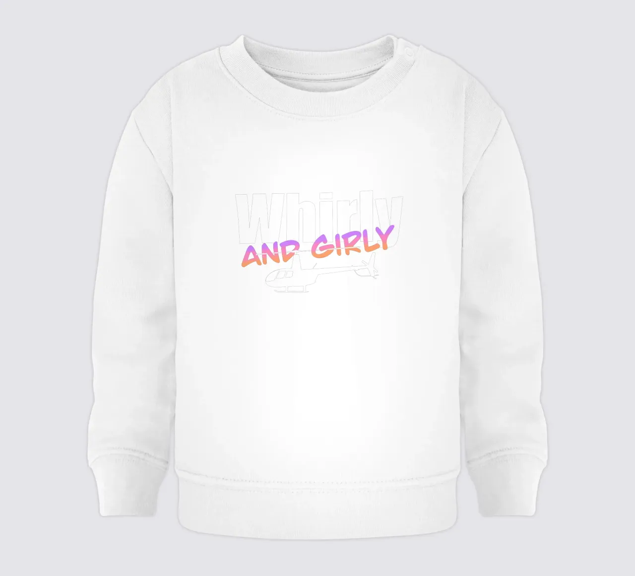 Whirly and girly (white text) Baby Sweatshirt von pilotpegasus