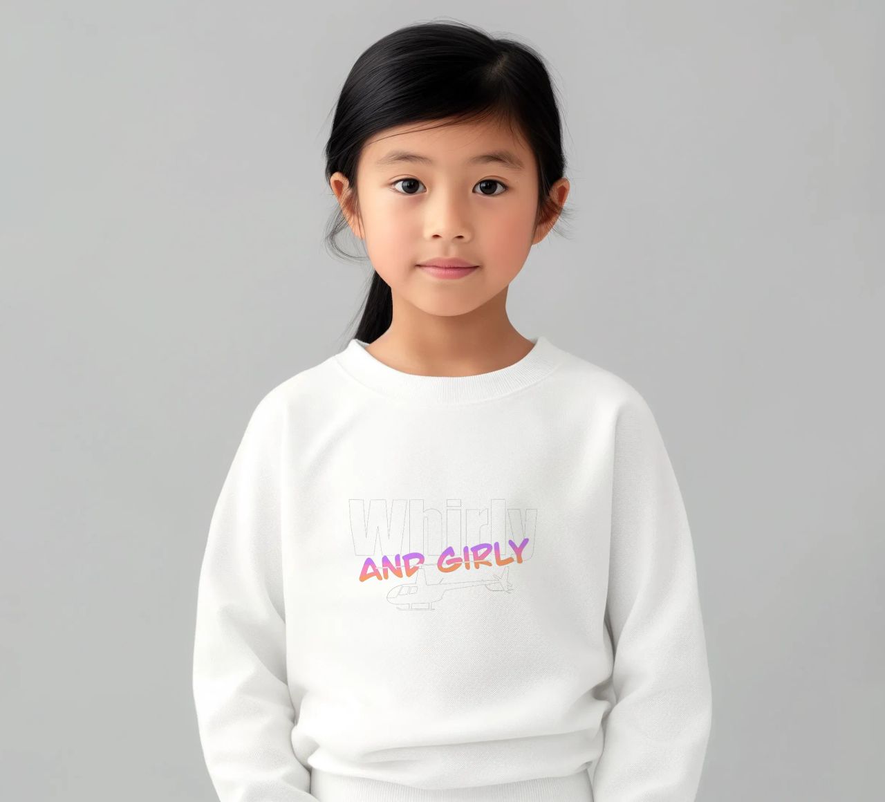 Whirly and girly (white text) felpa bambino da pilotpegasus