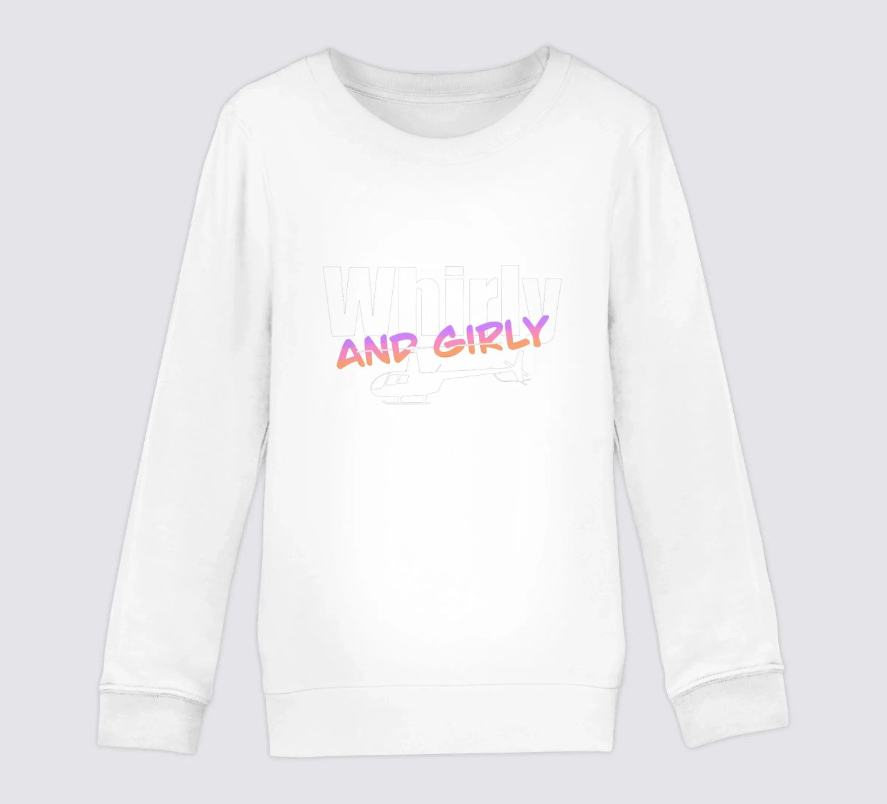 Whirly and girly (white text) felpa bambino da pilotpegasus