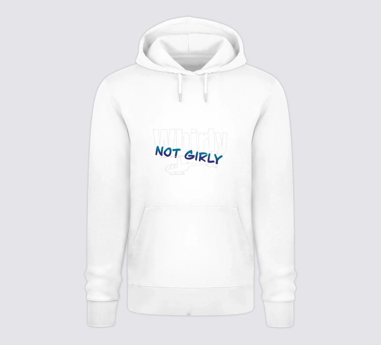 Whirly not girly (white text) felpa con cappuccio da pilotpegasus