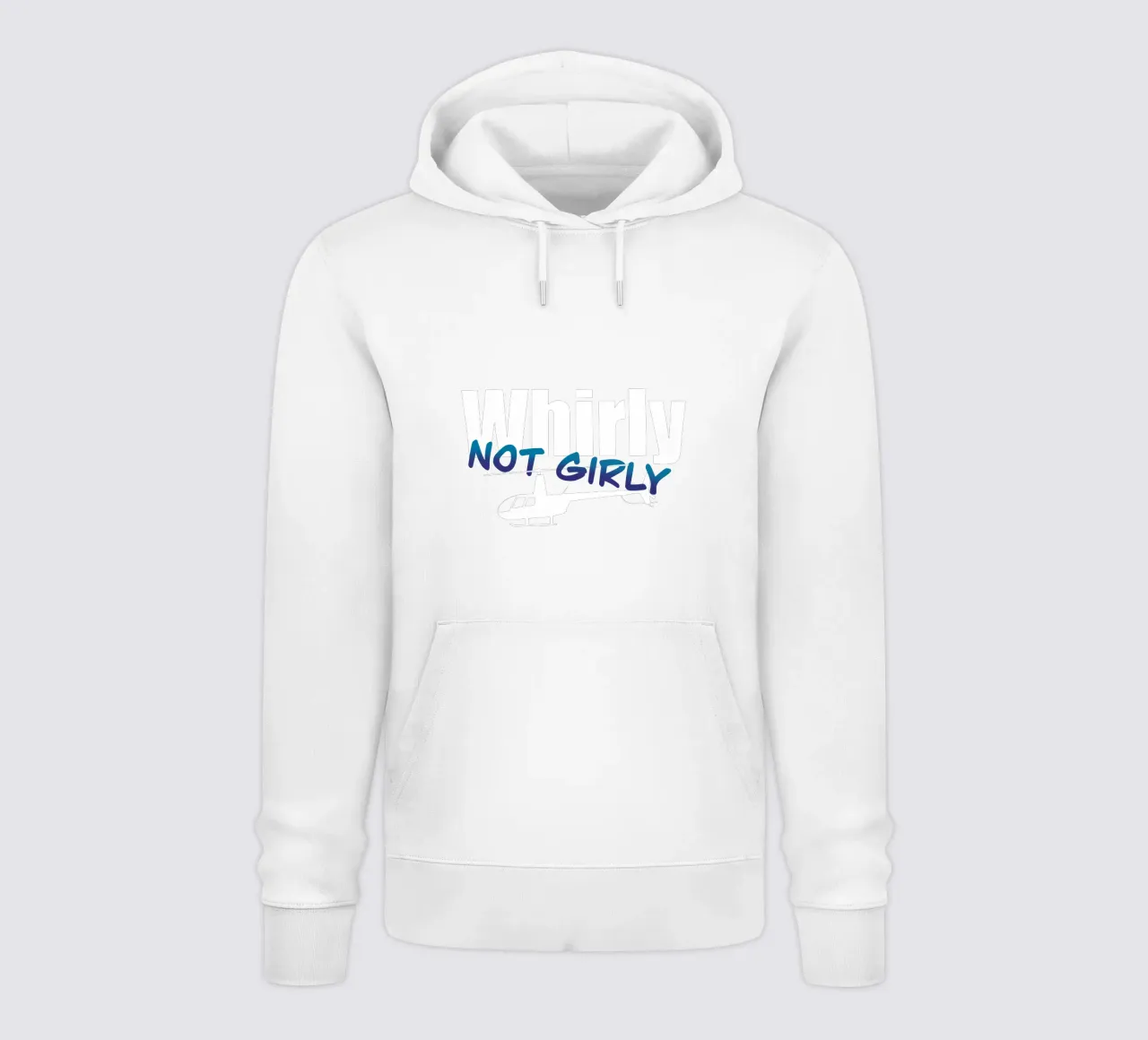Whirly not girly (white text) felpa con cappuccio da pilotpegasus