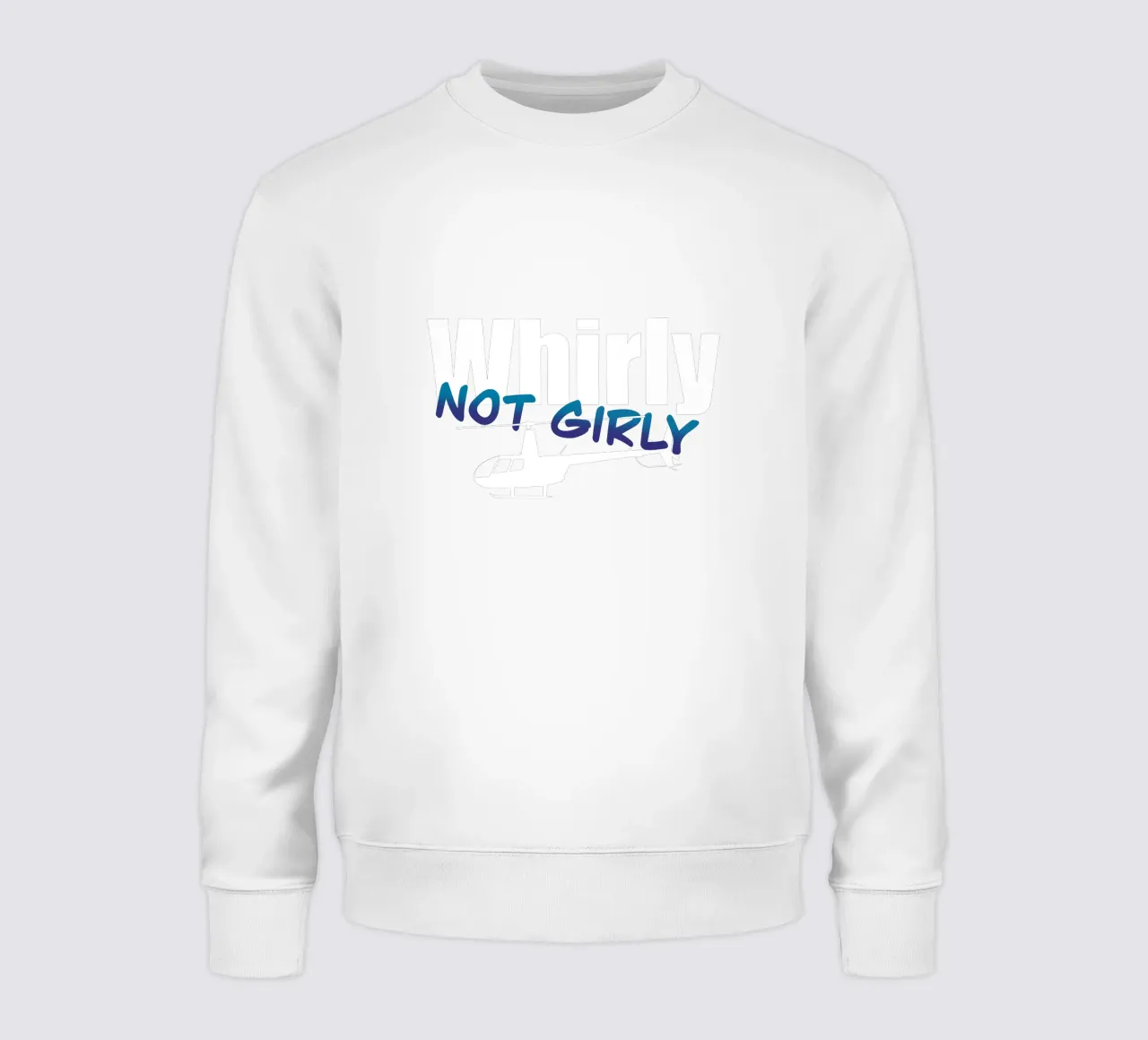 Whirly not girly (white text) felpa da pilotpegasus