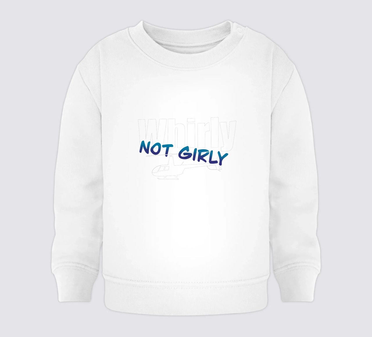 Whirly not girly (white text) felpa neonato da pilotpegasus