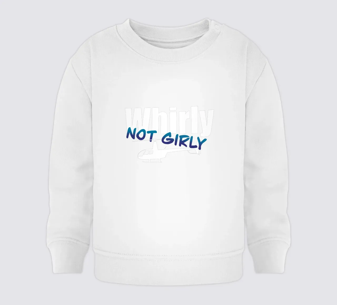 Whirly not girly (white text) felpa neonato da pilotpegasus