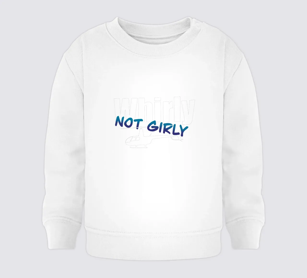 Whirly not girly (white text) sweat pour bébé de pilotpegasus