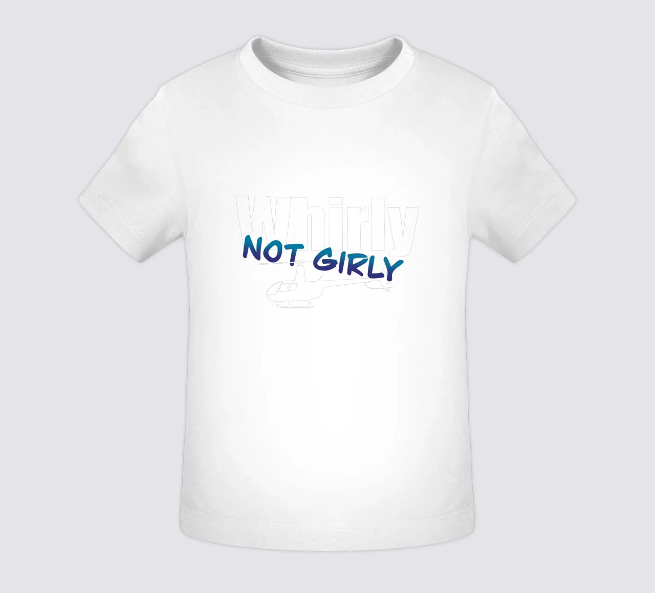 Whirly not girly (white text) maglietta neonato da pilotpegasus