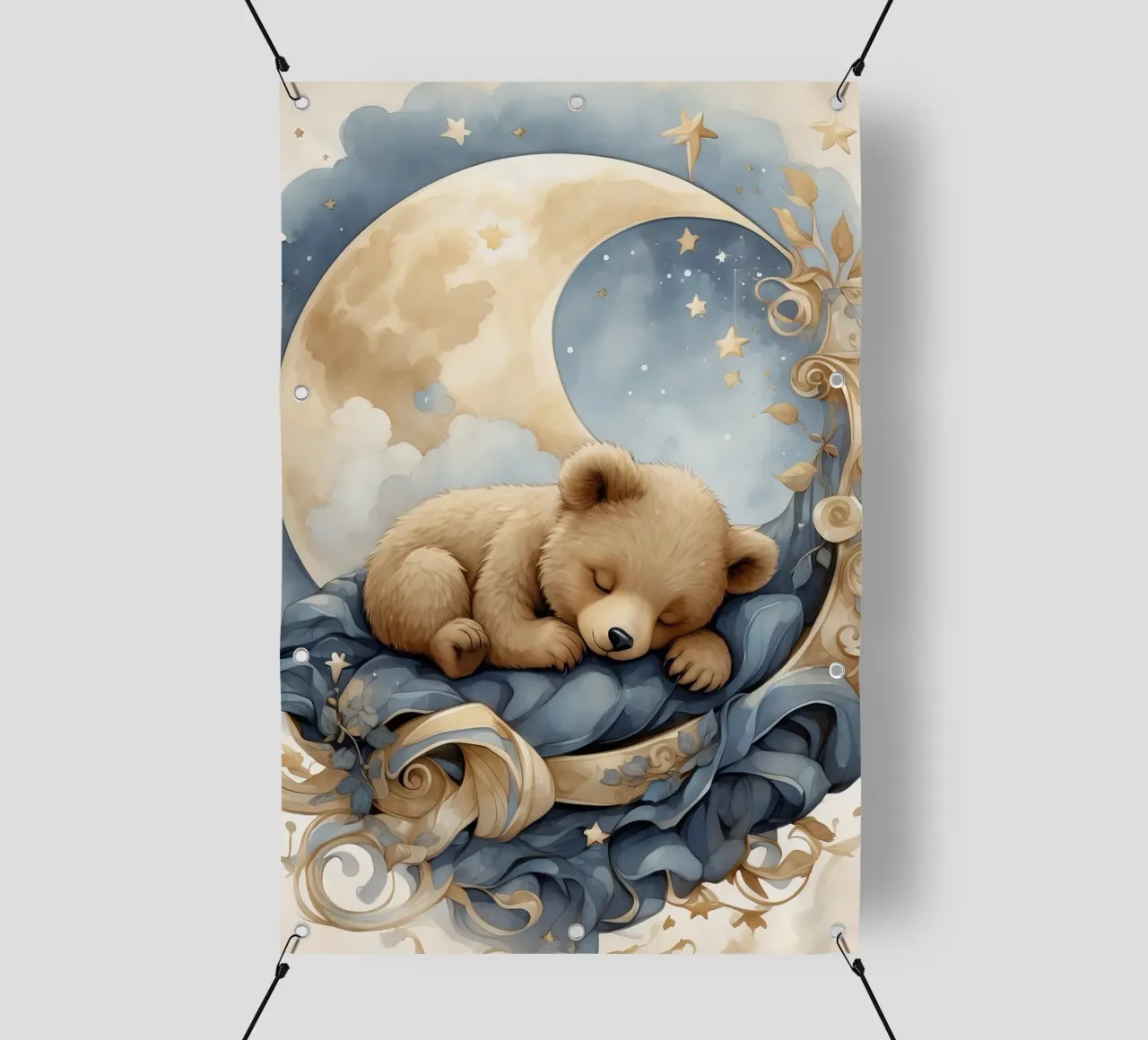 Un orso sulla luna telo in pvc da ARTVI-SHOP