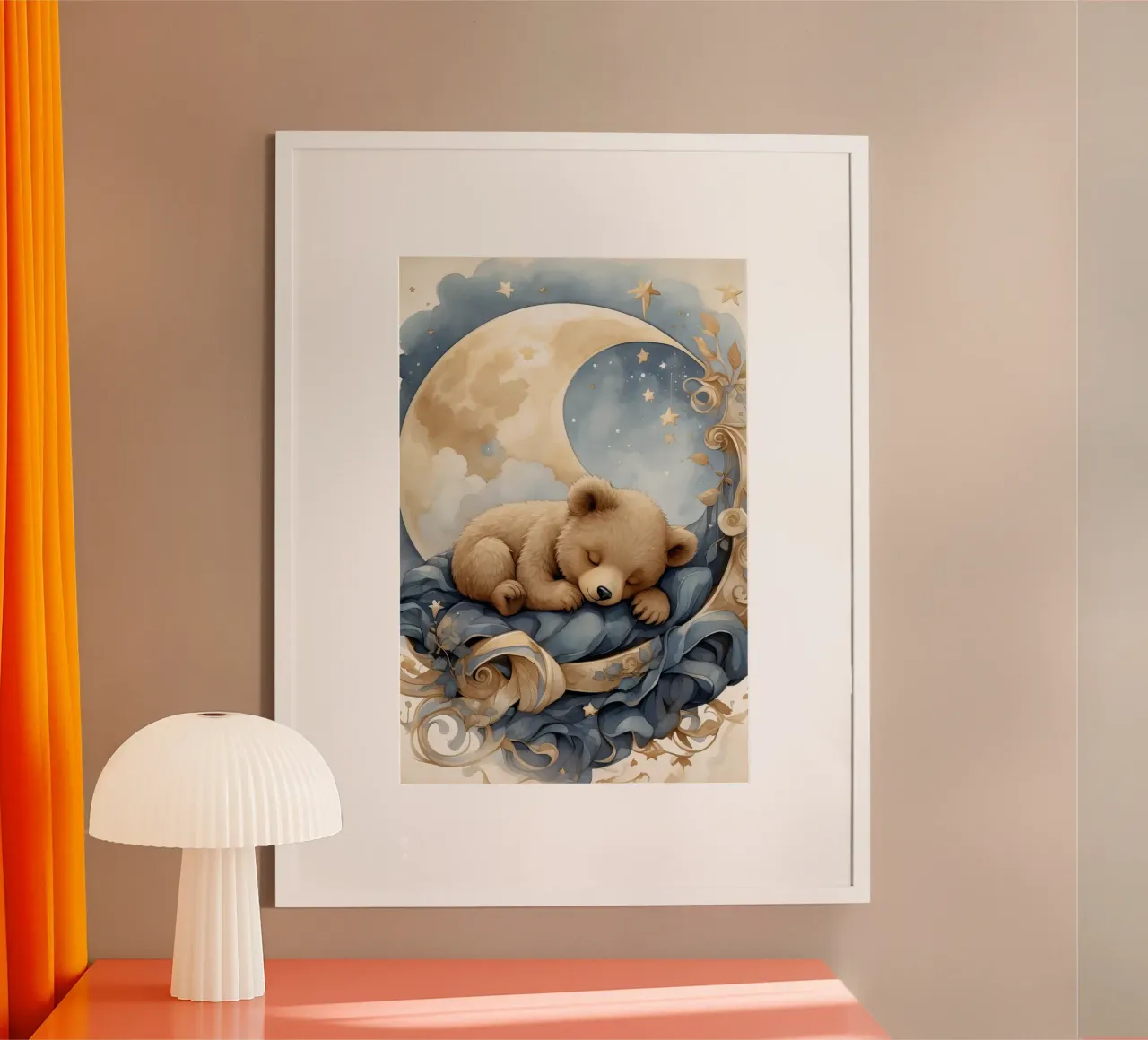 Un orso sulla luna poster con telaio in alluminio da 🎁 ARTVI-SHOP